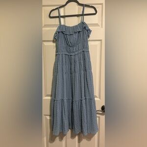 Blue Ruffled Women's Dress